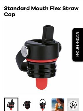 ❤️ 3/$15 Hydro Flask Standard Mouth Flex Straw Cap Black with Clear Straws